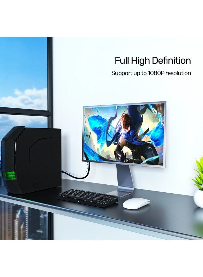 يوني تيك VGA 15-Pin Monitor Cable – 1080P Full HD, Gold-Plated, EMI Shielded - Image 3